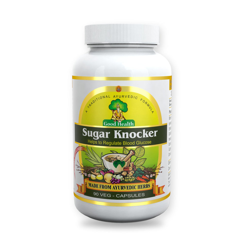 Sugar Knocker capsules, 11-herb Ayurvedic supplement for blood sugar support
