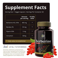 Sushrut Ayurved Berberine Advanced Dietary Herbal Supplement Supplement Facts