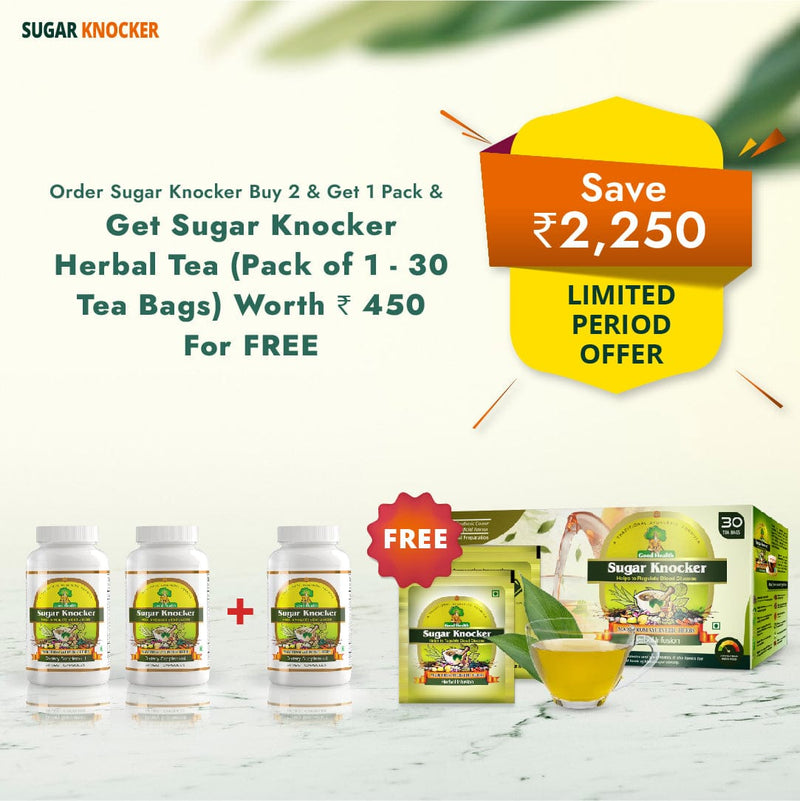 Sugar Knocker Buy 2 & Get 1 Free Pack With FREE Sugar Knocker Herbal Tea (30 Tea Bags)