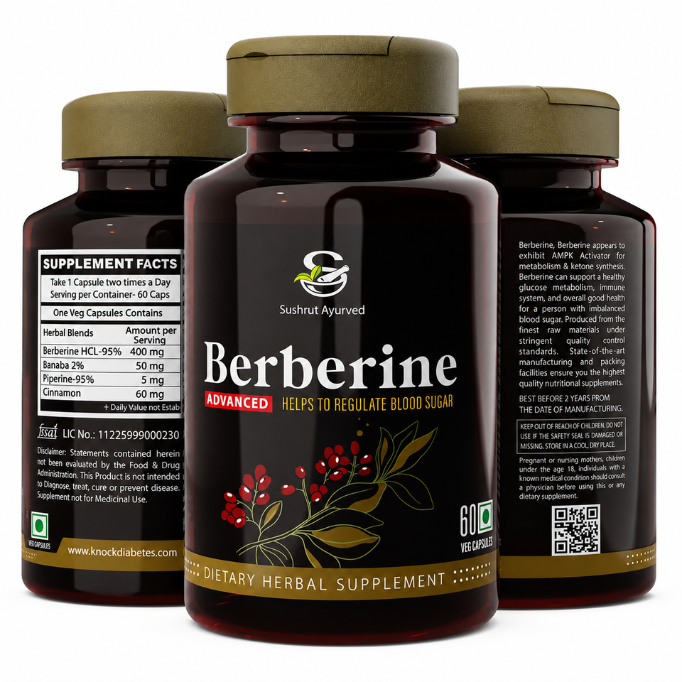 
Berberine Advanced 500 mg capsules, berberine supplement (alternate view)