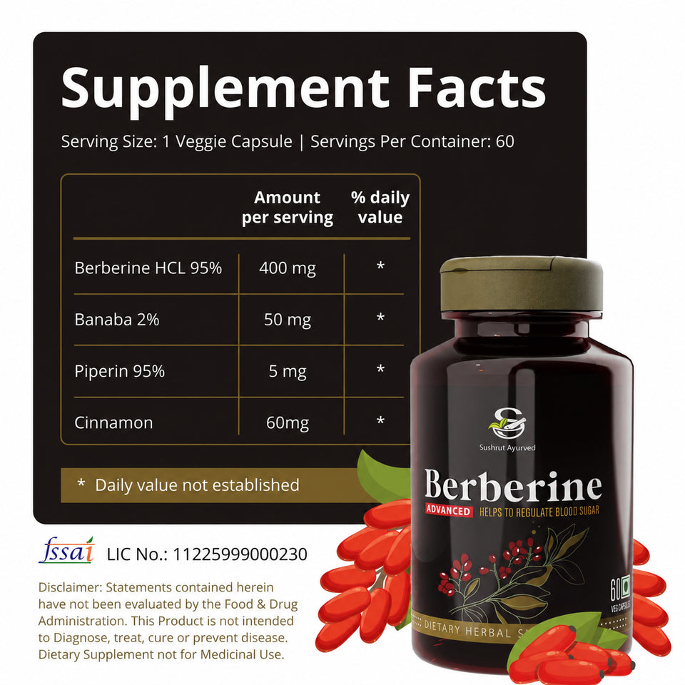 Berberine Advanced supplement facts label