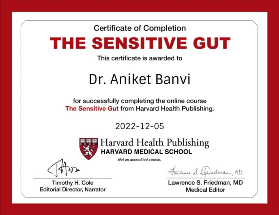 The Sensitive Gut certificate