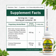 Sugar Knocker supplement facts panel with exact label quantities